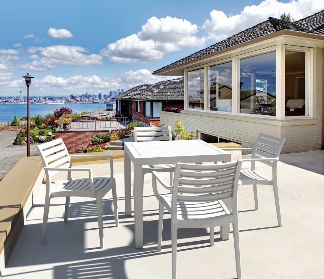 Siesta Ares Table & Artemis Arm Chair - 5 Piece Outdoor Dining Set