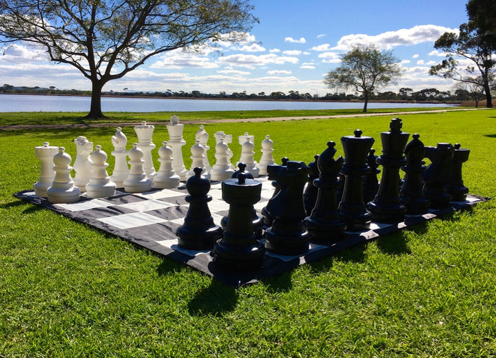 Giant Size Plastic Outdoor Chess Game Set w/Mat 3x3m