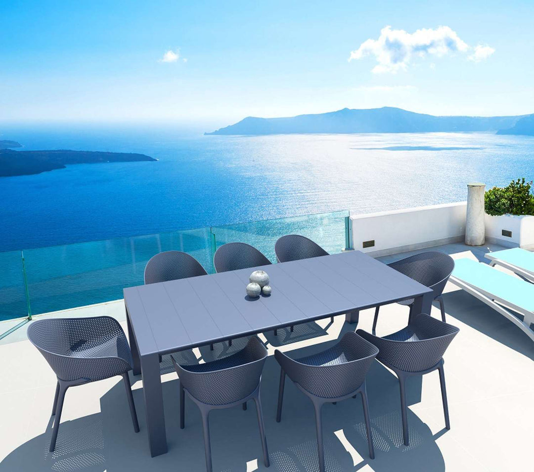 Siesta Siesta Vegas Outdoor Table/Sky Arm Chairs 6 Seater Outdoor Dining Set (Available in Anthracite, Black, Taupe & White)