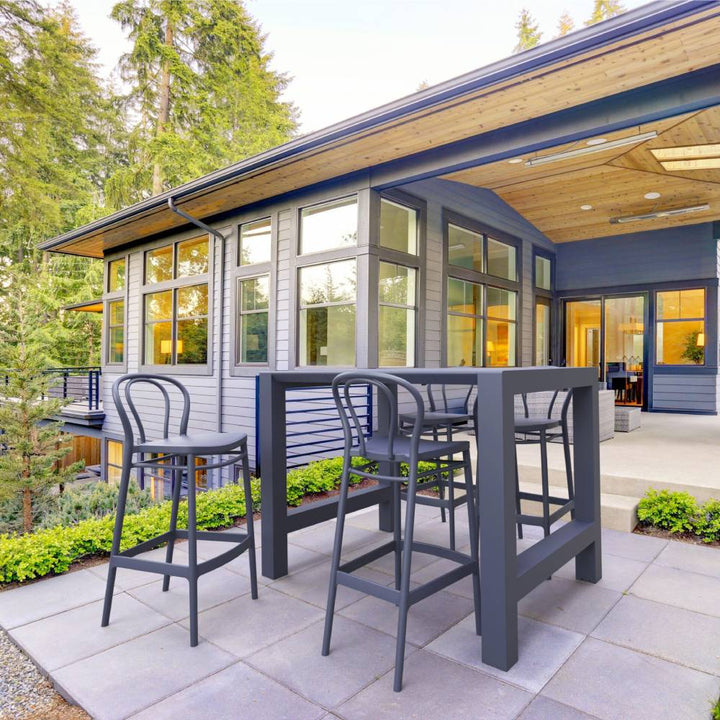 Siesta Vegas Bar Table/Victor Barstool 75 4 Seat Package - Black