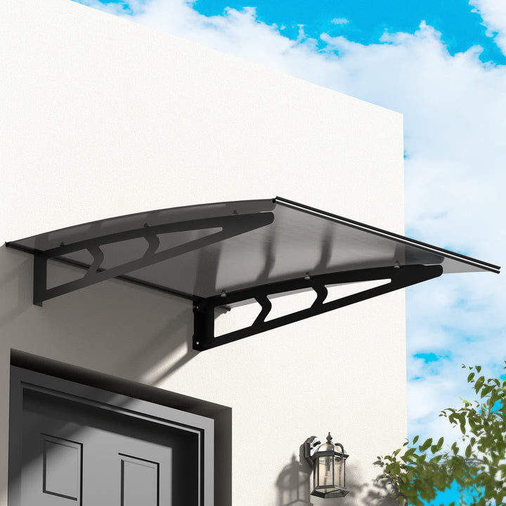 Instahut 1m x 1m Window / Door Awning Canopy - Grey Metal Frame