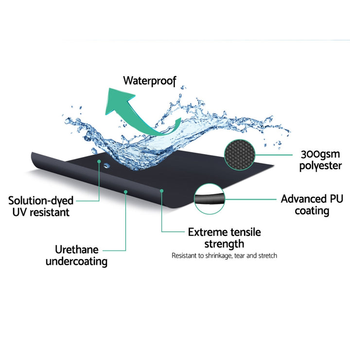 Instahut Retractable Folding Arm Awning (Manual) Sunshade - 5m x 3m - Grey