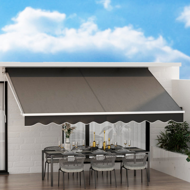 Instahut Motorised 4m x 2.5m Retractable Folding Arm Awning / Sunshade - Grey