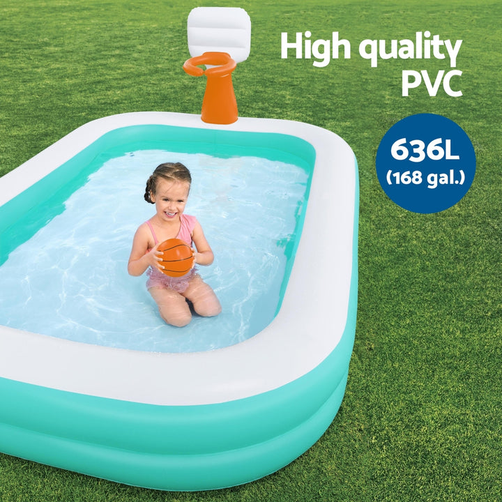 Bestway Kids Inflatable Pool - with Basketball Hoop - 251x168cm