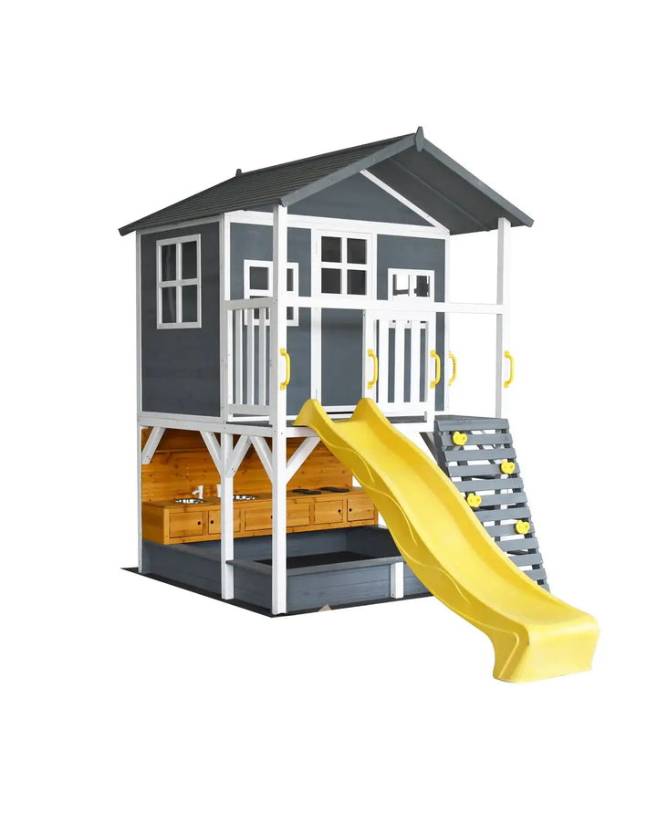 Kidzshack Caboodle Shack Cubby House with Mud Kitchen (Option to Add Swing Set & Monkey Bars)