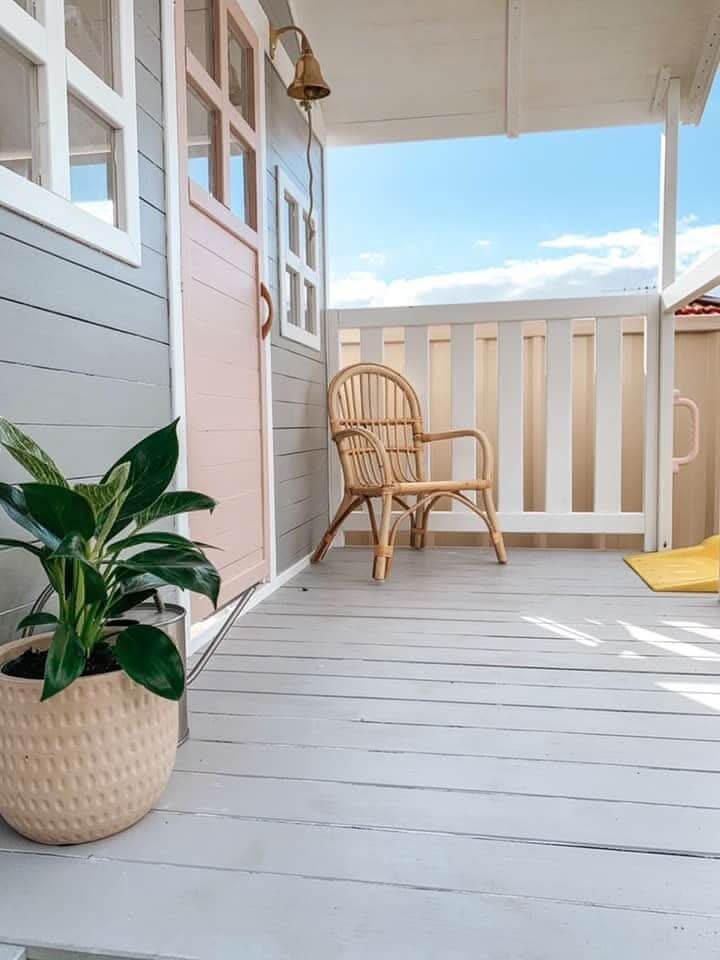 Kidzshack Caboodle Shack Cubby House with Mud Kitchen (Option to Add Swing Set & Monkey Bars)