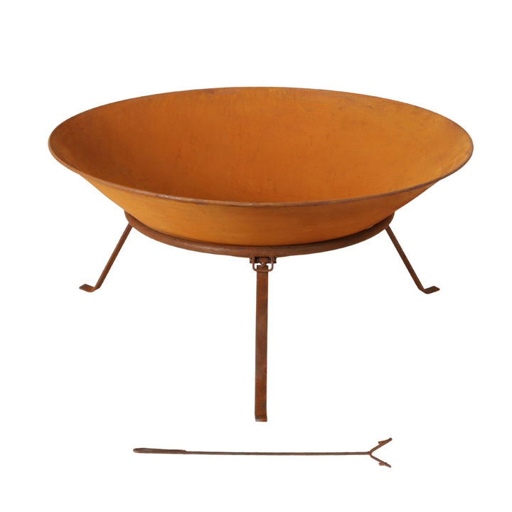 Grillz 70cm Fire Pit Rustic Iron Bowl Outdoor