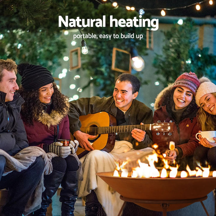 Grillz 70cm Fire Pit Rustic Iron Bowl Outdoor