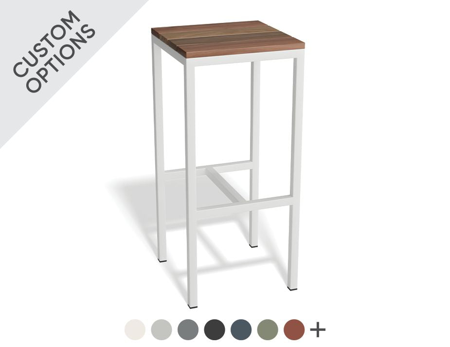 Level Kyenne Outdoor Bar Stool - Spotted Gum (Custom Made)