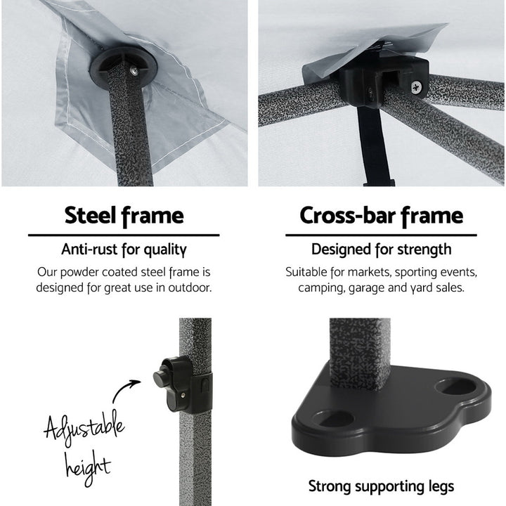Instahut 3x3m Pop Up Gazebo Available in White & Navy)