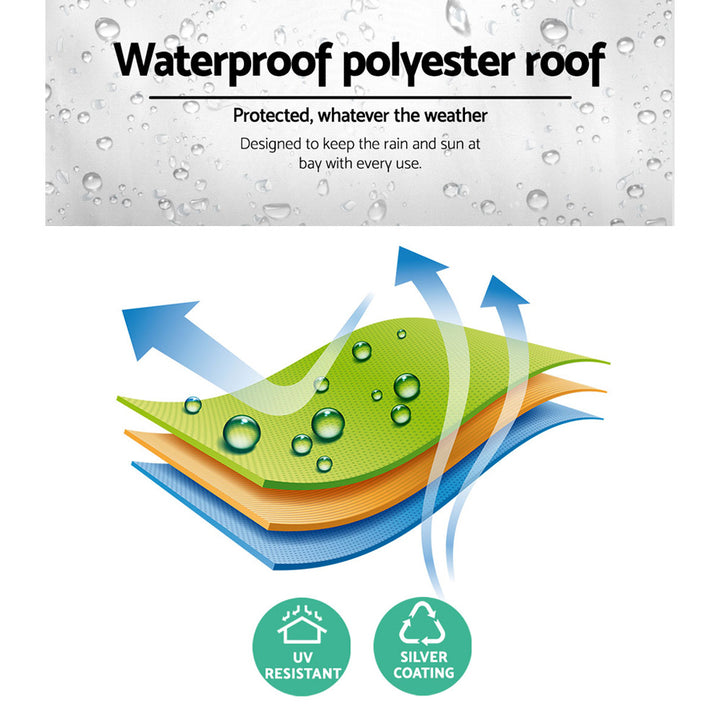 Instahut 3m x 3m Pop Up Gazebo - Shade Mesh Wall (Available in Grey, White & Black)