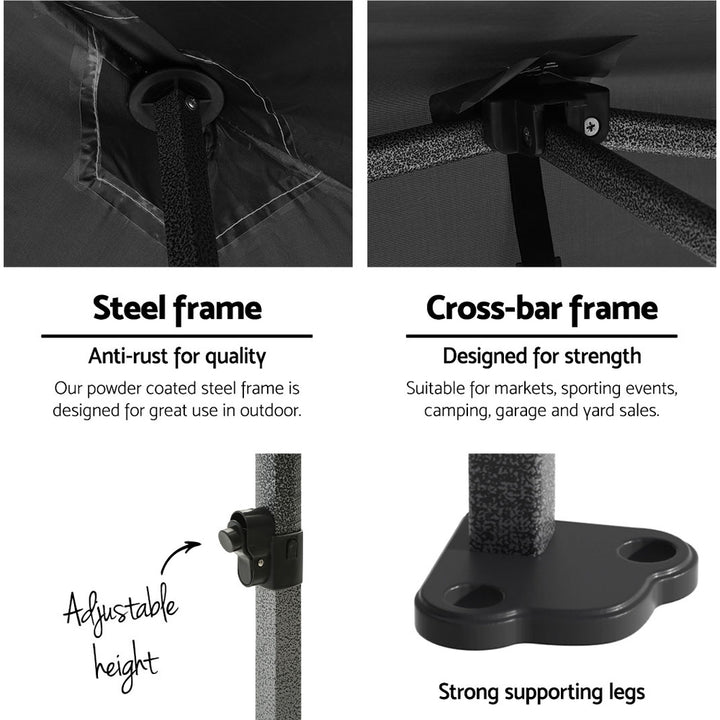 Instahut 3x3m Pop Up Gazebo  (Available in Black, Navy or White)