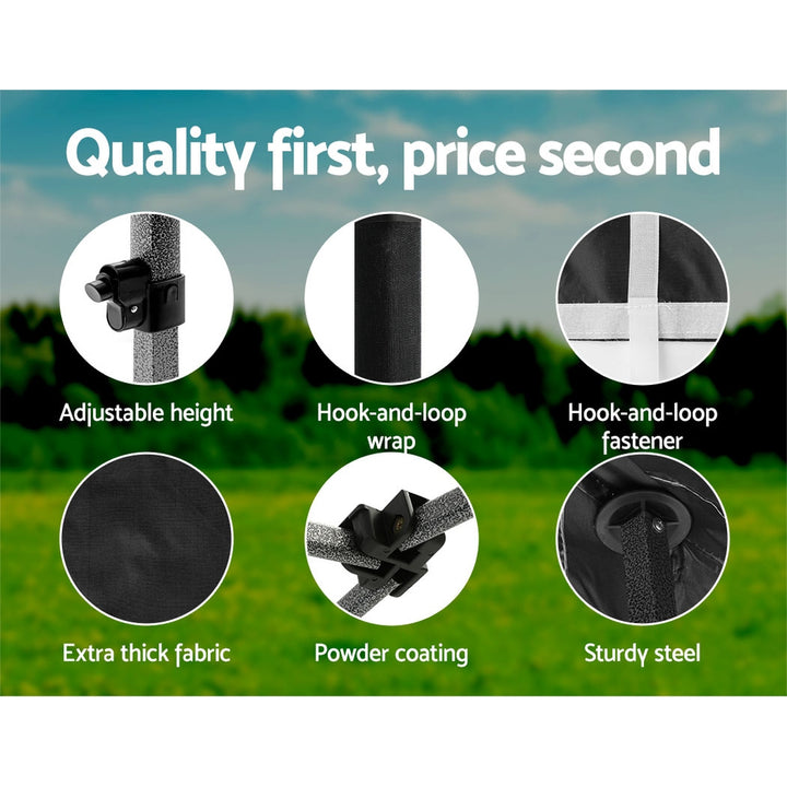 Instahut 3m x 3m Pop Up Marquee / Gazebo w/Base Pods (Available in Black, Blue & Navy)