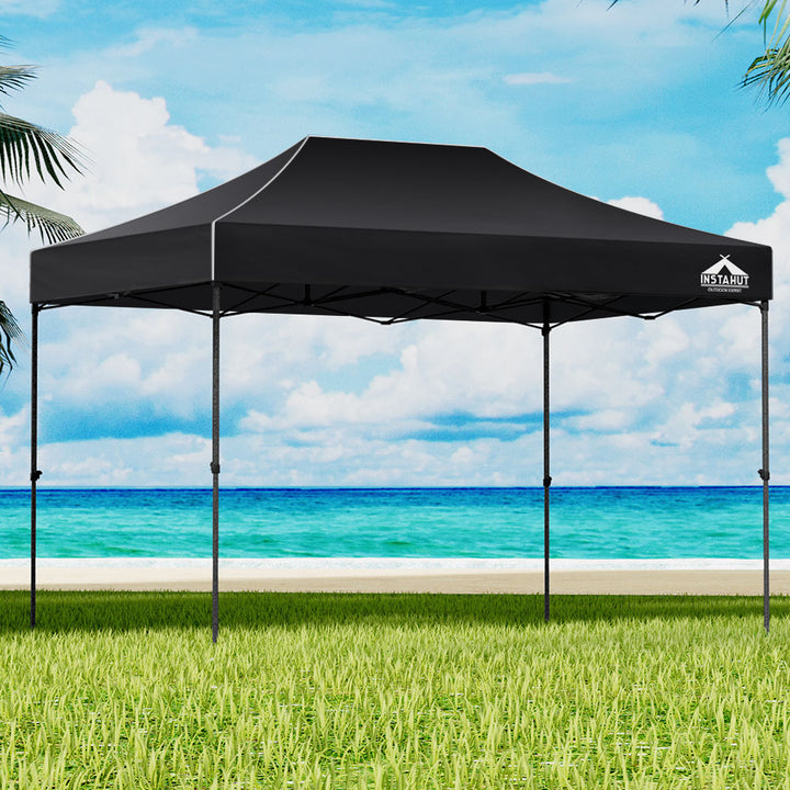 Instahut 3m x 4.5m Pop Up Gazebo w/Base Pods (Available in  Black, Navy & White)