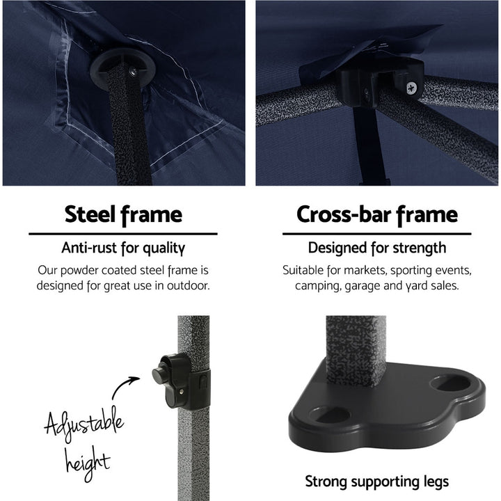 Instahut 3m x 4.5m Pop Up Gazebo w/Base Pods (Available in  Black, Navy & White)