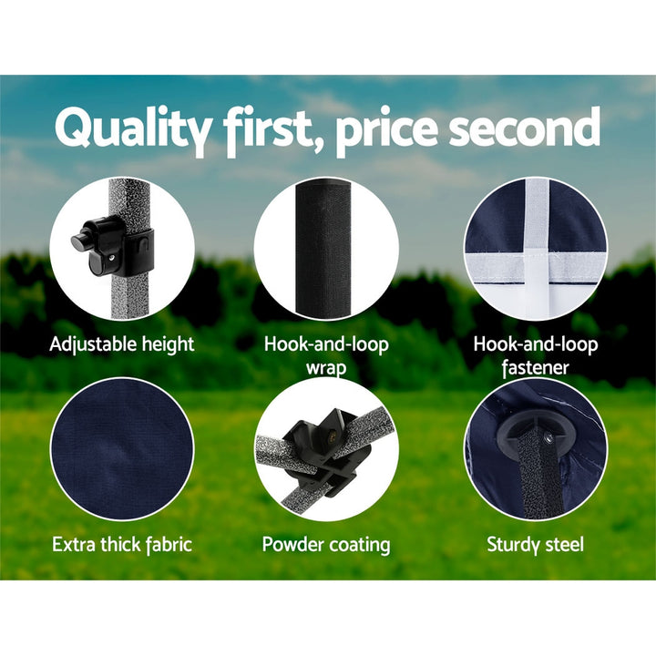 Instahut 3m x 4.5m Pop Up Gazebo w/Base Pods (Available in  Black, Navy & White)