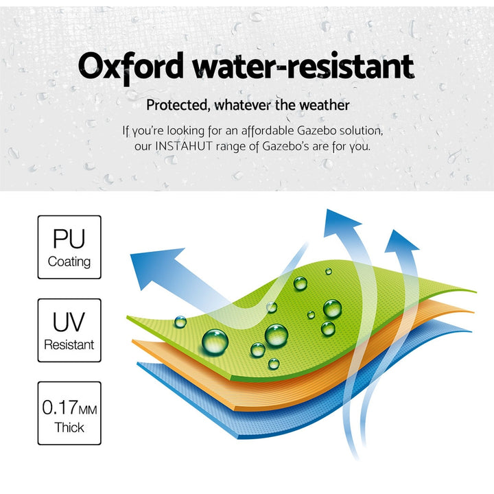 Instahut 3m x 4.5m Pop Up Gazebo w/Base Pods (Available in  Black, Navy & White)