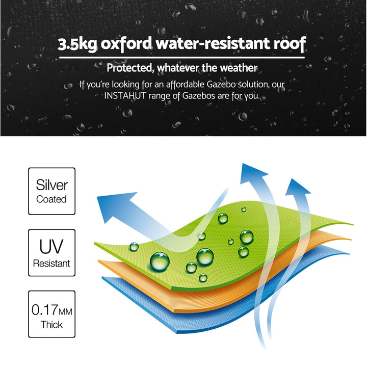 Instahut 3m x 6m Pop Up Gazebo w/Base Pods (Available in Black & White