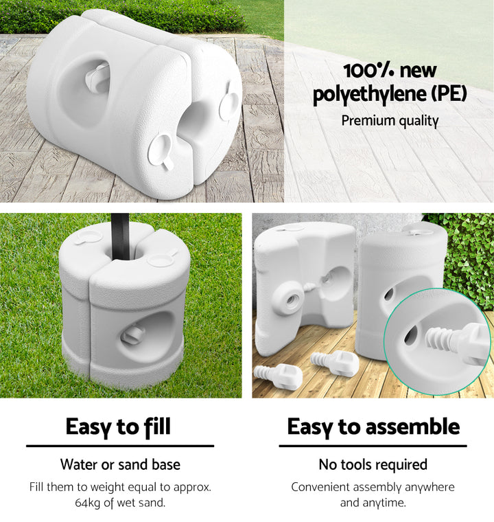 Instahut 3m x 6m Pop Up Gazebo w/Base Pods (Available in Black & White