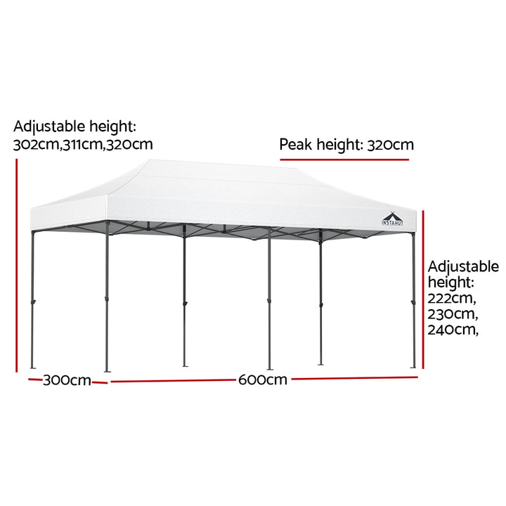 Instahut 3m x 6m Pop Up Gazebo w/Base Pods (Available in Black & White