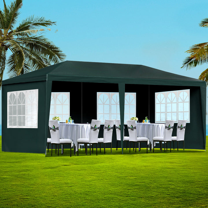 Instahut 3m x 6m Gazebo / Marquee with Side Walls(4 Panels) - Available in Green & White