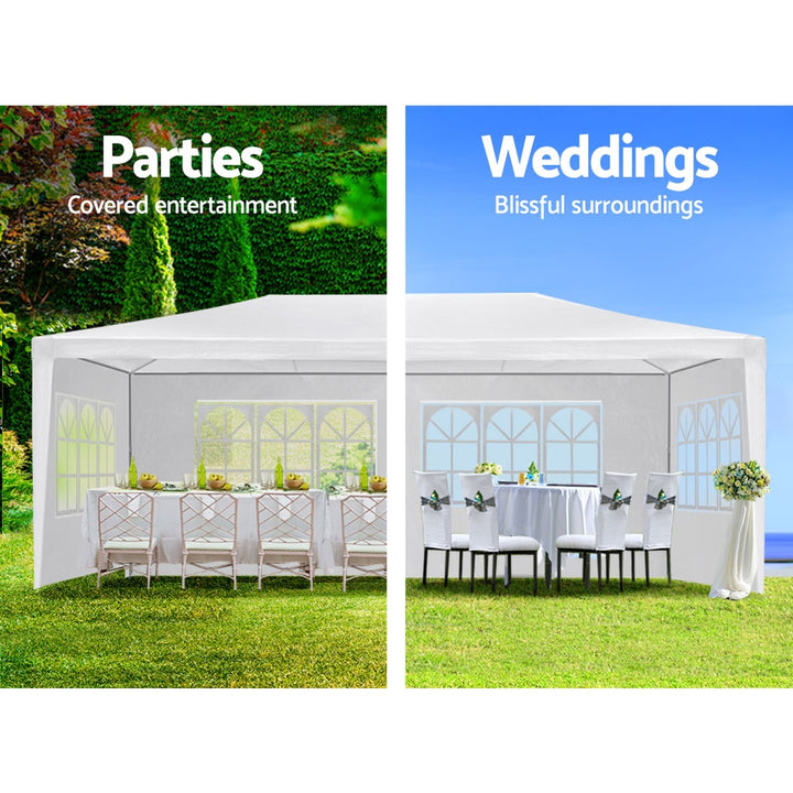 Instahut 3m x 6m Gazebo / Marquee with Side Walls(4 Panels) - Available in Green & White