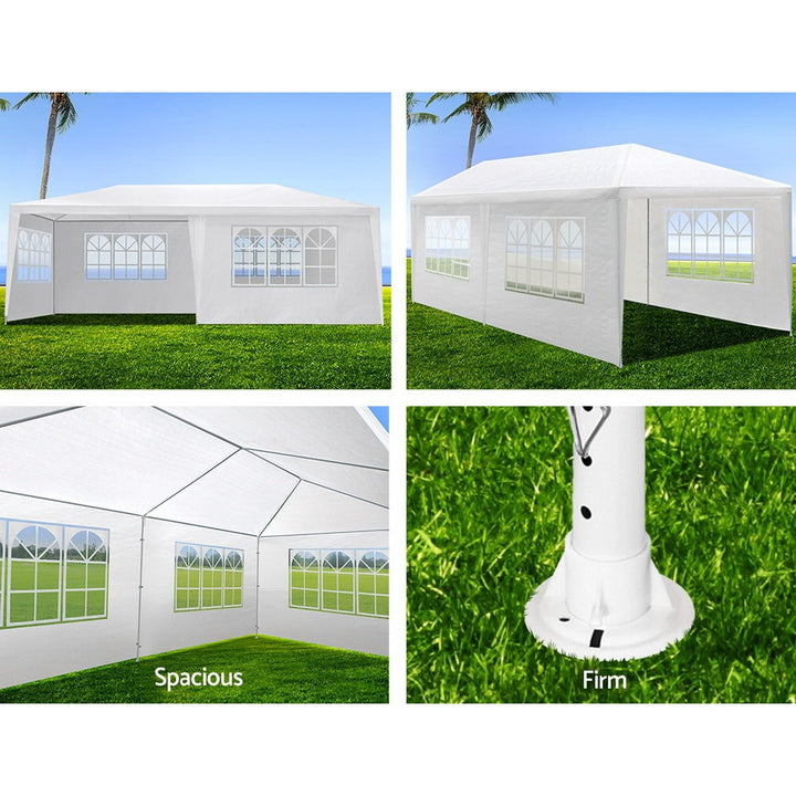 Instahut 3m x 6m Gazebo / Marquee with Side Walls(4 Panels) - Available in Green & White