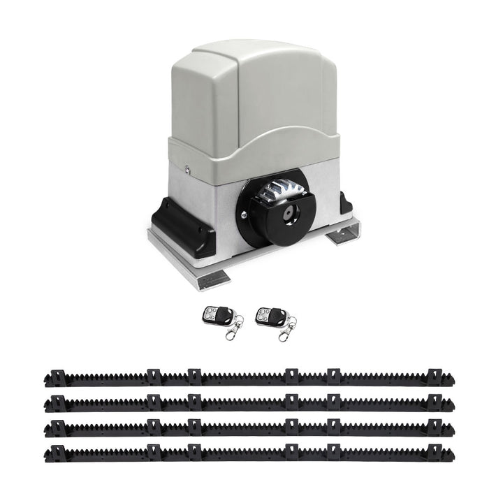 LockMaster Electric Sliding Gate Opener Kit with Remotes - 1200kg / 4m Rails