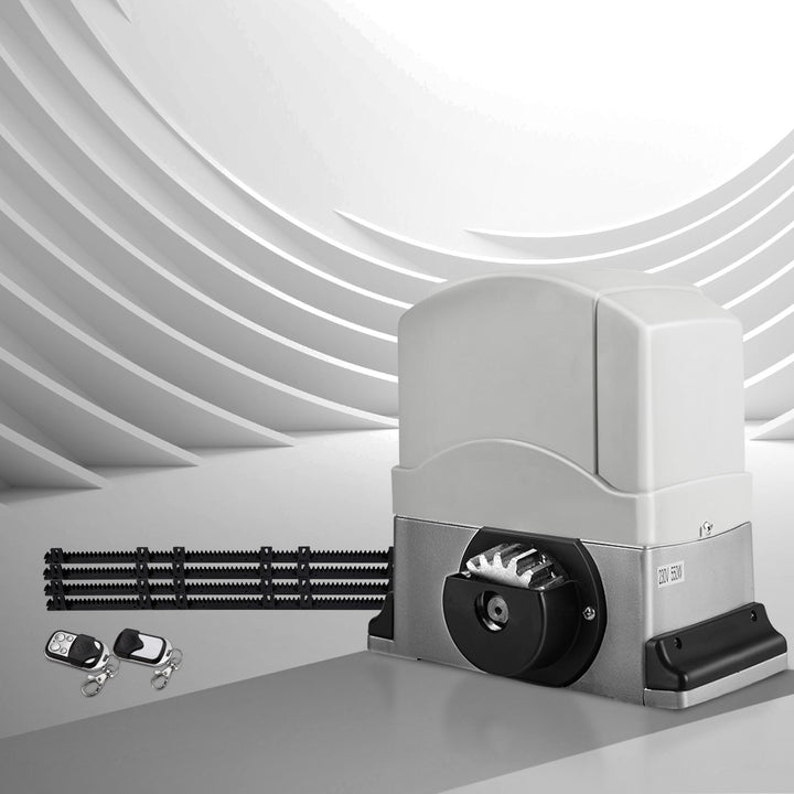 LockMaster Electric Sliding Gate Opener Kit with Remotes - 1200kg / 4m Rails