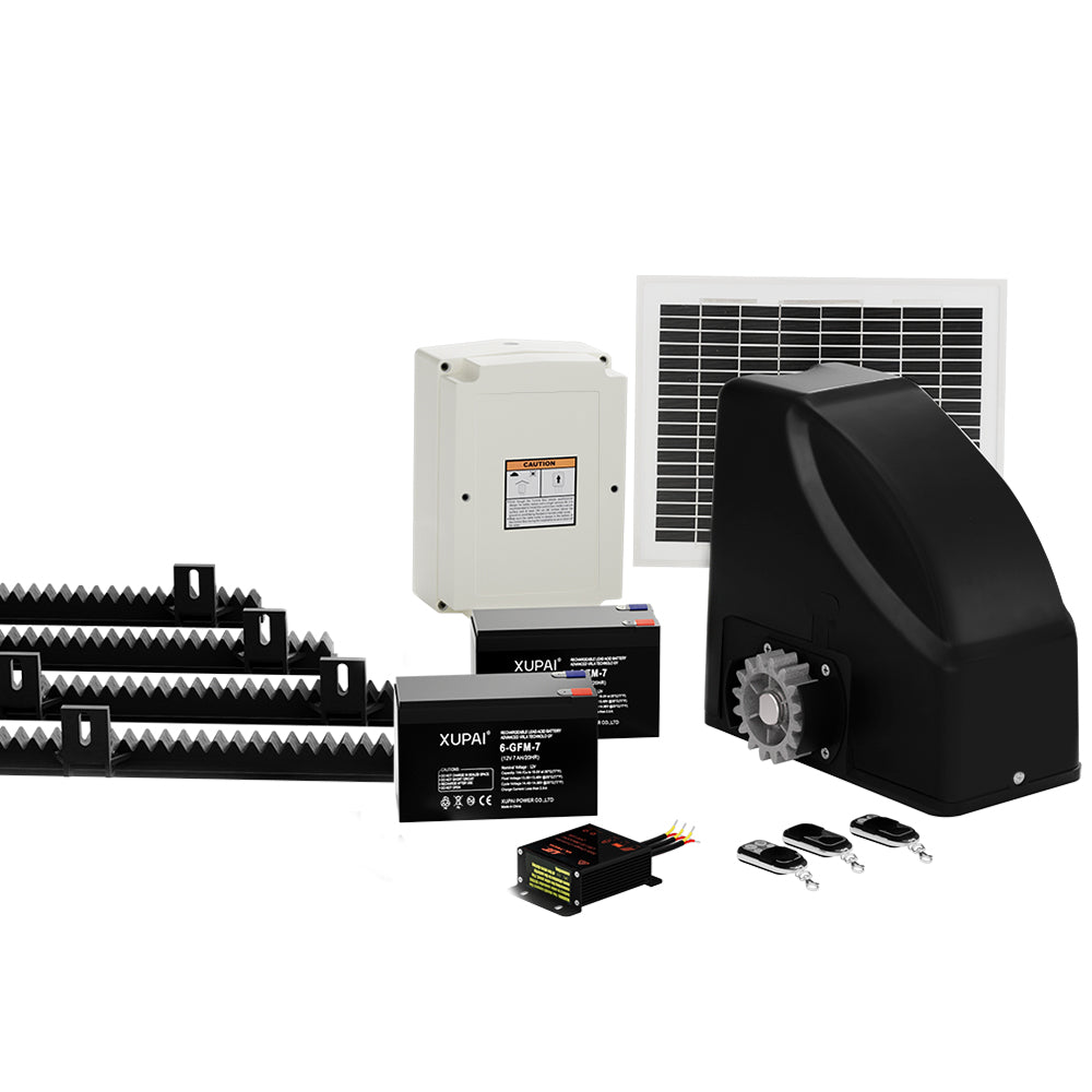 Lockmaster Automatic Sliding Gate Opener Kit 20W Solar Panel Electric 6M 600KG