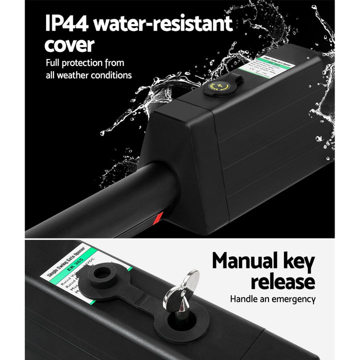 LockMaster Single Swing Gate Opener Kit - Solar Power (40W) - 300KG 5M