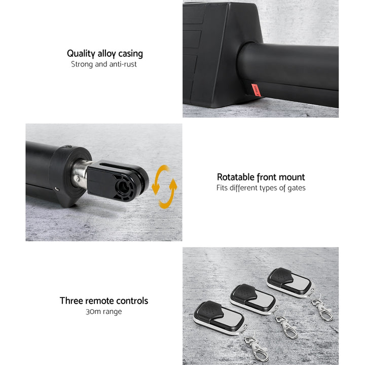 LockMaster Single Swing Gate Opener Kit - Solar Power (40W) - 300KG 5M