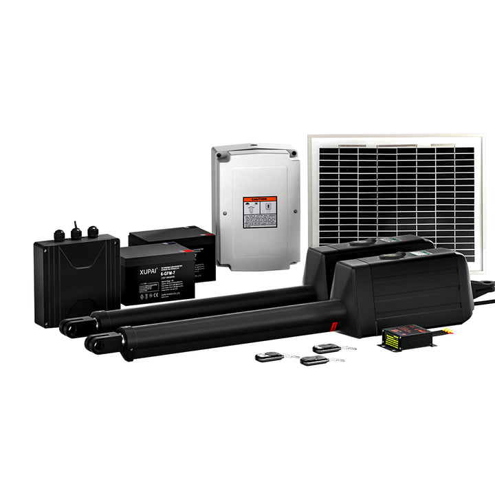 Lockmaster Dual Swing Automatic Gate Opener Kit - Electric / Solar Powered (10W) - 600kg / 10m