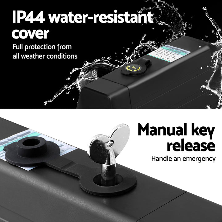 Lockmaster Dual Swing Automatic Gate Opener Kit - Electric / Solar Powered (10W) - 600kg / 10m