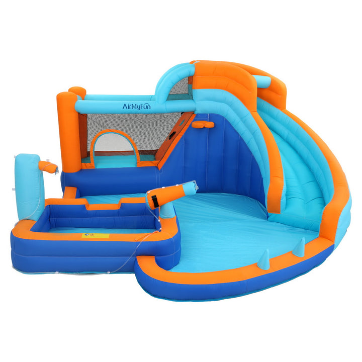 AirMyFun Inflatable Water Slide & Water Park with trampoline & climbing wall - 3.82m x 3.81m