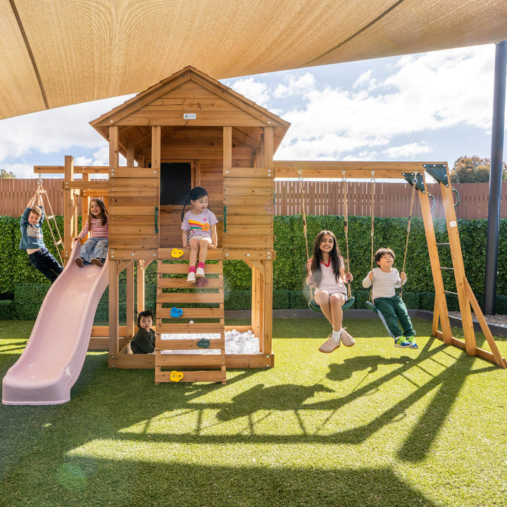 Kingston Elevated Cubby House with Slide - by Lifespan Kids