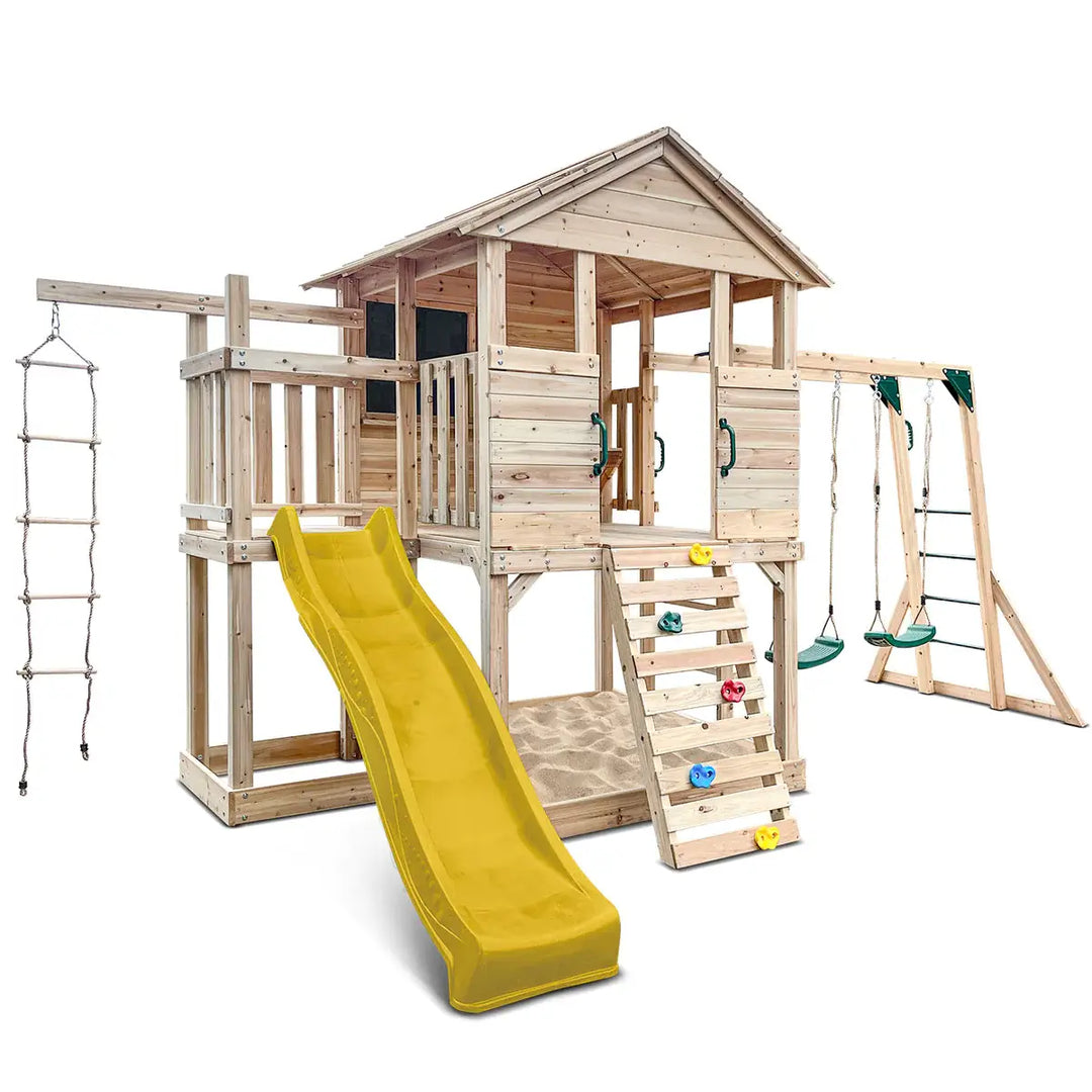 Lifespan Kids Kingston Cubby House with 2.2m Slide (2024 ver.) (Available in Yellow or Green Slide)