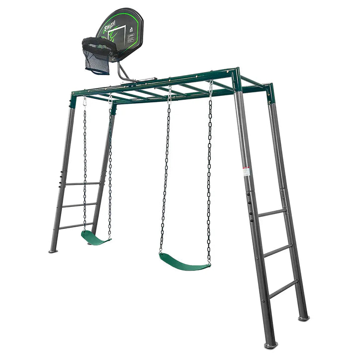 Stanley Commercial Steel Monkey Bars & Swing Set - Lifespan Kids (Optional Basketball Ring)