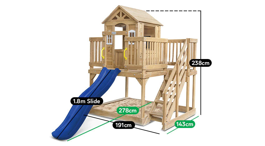 Silverton Cubby House with 1.8m Slide - Lifespan Kids