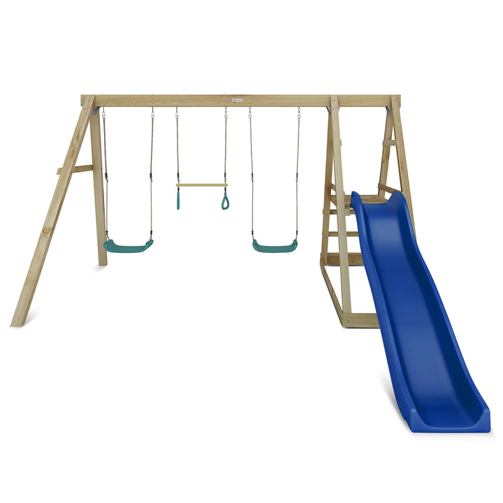 Lifespan Kids Winston 4-Station Timber Swing Set with Blue Slide