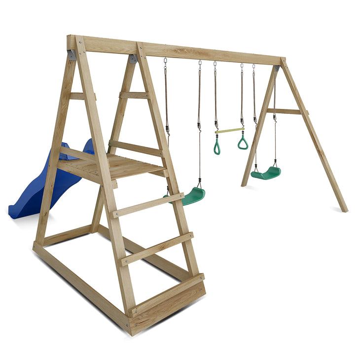 Winston 4-Station Timber Swing Set with Slide - Lifespan Kids