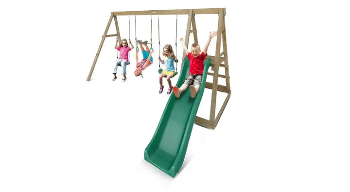 Winston 4-Station Timber Swing Set with Slide - Lifespan Kids