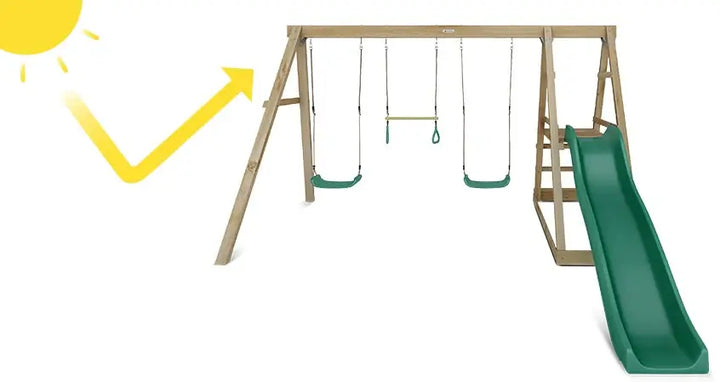 Winston 4-Station Timber Swing Set with Slide - Lifespan Kids