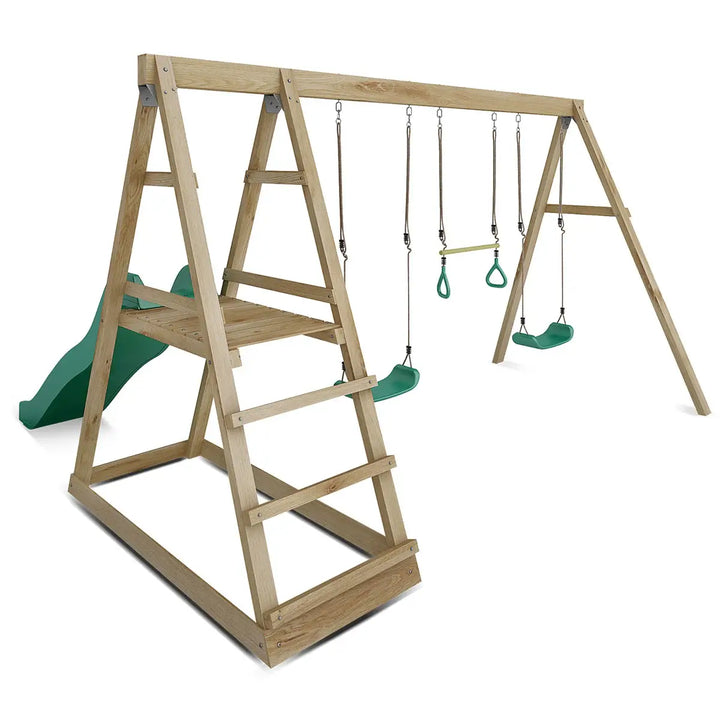 Winston 4-Station Timber Swing Set with Slide - Lifespan Kids
