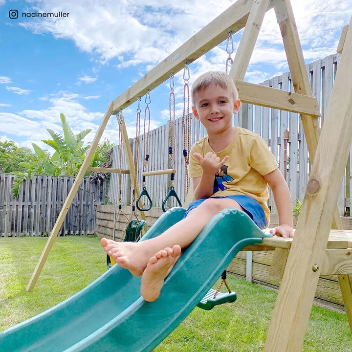 Winston 4-Station Timber Swing Set with Slide - Lifespan Kids