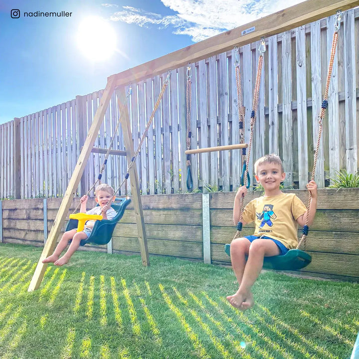 Winston 4-Station Timber Swing Set with Slide - Lifespan Kids