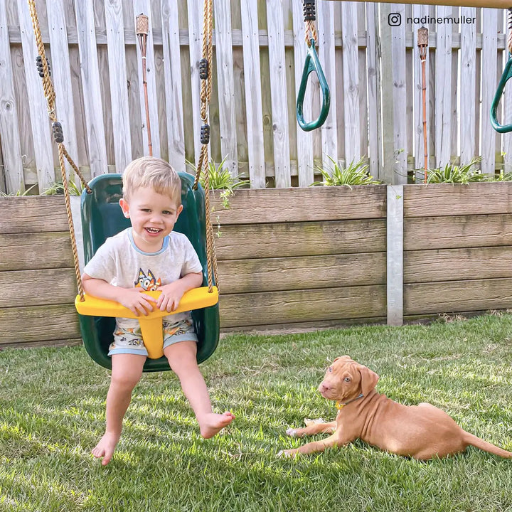 Winston 4-Station Timber Swing Set with Slide - Lifespan Kids