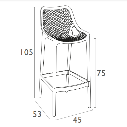 Siesta Air Bar Stool 75cm (Bar Height)