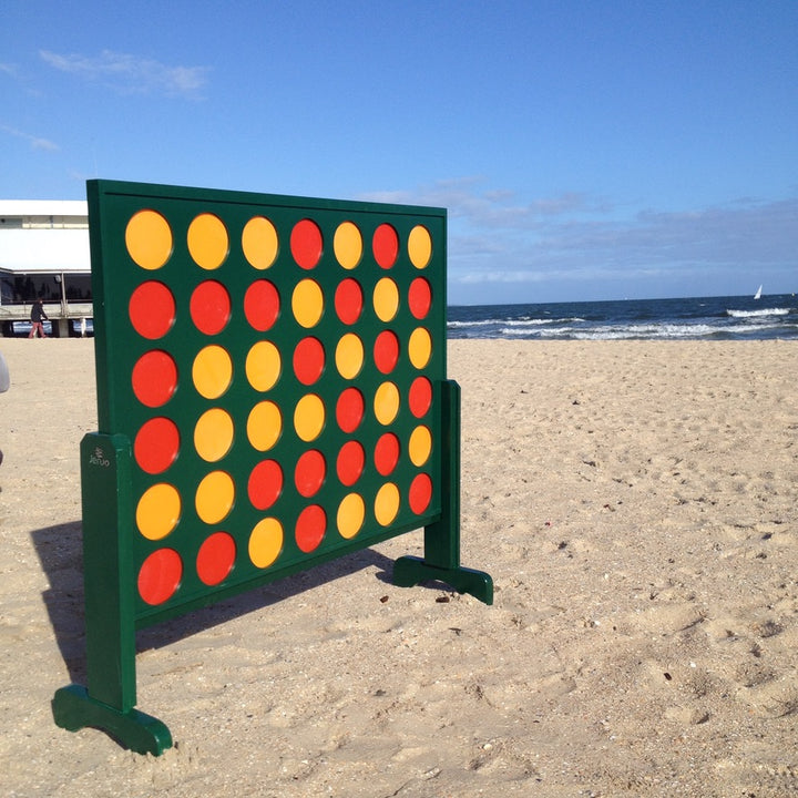 Wooden Indoor Outdoor Giant Connect Four In A Row Game Set 120x109cm Green