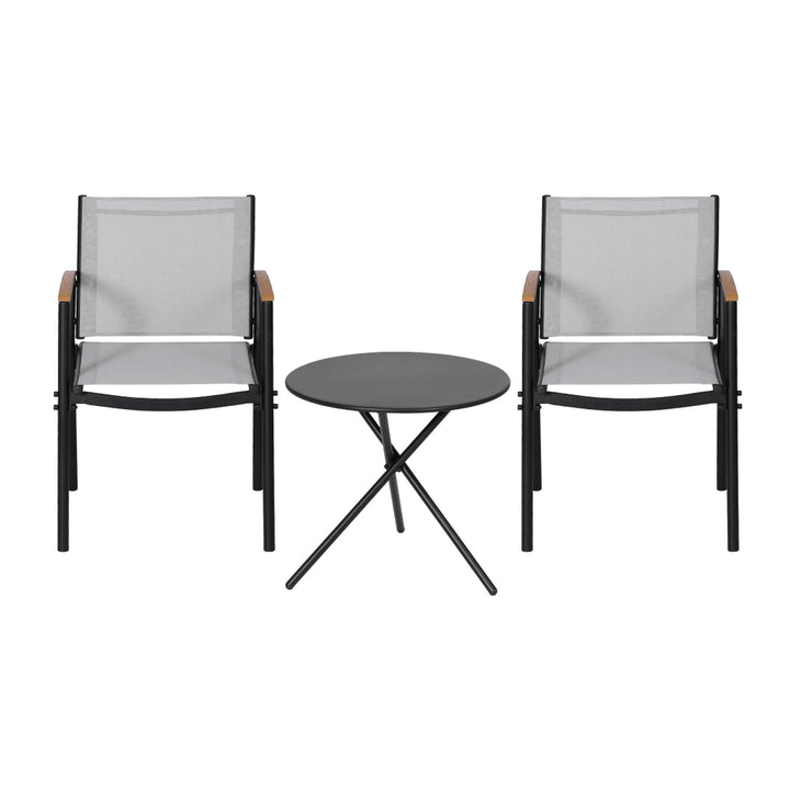 Gardeon 3PC Outdoor Bistro Set - Steel Table and Chairs
